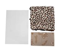 Pet Tunnel Nest Flannel Leopard Small Animal Hideout Play Tube, Hamster Guinea Pig Hideaway Bed, Cozy Fringed Curtain with Detachable Mat for Small Pets, Durable Plastic Board Fram (Brown Print)