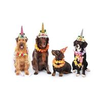 Pet Unicorn Hat for Dog and Puppy Silver Cloth Size M
