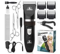 Pet Union Professional Grooming Kit - Rechargeable, Cordless Pet Grooming Clippers & Accessories, Low Noise, Suitable for Dogs, Cats and Other Pets (Grey)
