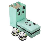 Pet Urn for Cat Ashes, 200ml Ceramic Cremation Urn, Small Animal Memorial Container with Panda Design Keepsake(2pcs box)