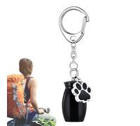 Pet Urn Keychain, Cylindrical Dog Paw, 1.0.6inch Memorial Cremation Jewelry, Portable Remembrance Pendant, Keepsake Urn Ashes, for Dog Cat Loss, Sympathy Gift