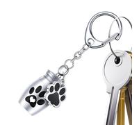 Pet Urn Keychain, Pet Ashes Keychain,Paw Print Cremation Urn Pendant | Dog Paw Print Keepsake Urn, Cat Cremation Keychain for