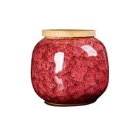 Pet Urn Kiln Changes Ceramic 8 * 7cm Small Pot Animal Cremation Ashes Store Anticorrosive Moisture-proof Souvenirs(Red)