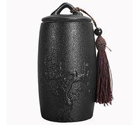 Pet urn， Mini Funeral Cremation Small Hand Ceramics Keepsake Urns for Pet/Dog/Cat Ashes, Display Burial at Home or Office Decor(Black,Pflaume)