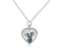 Pet Urn Necklace for Ashes Cute Elephant Play Bubbles Heart-Shaped Memorial Pendant with Filling Kit 27.6" Adjustable Chain Cremation Keepsake Jewelry for Dog Cat Sympathy Gift for Pets Lovers