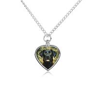Pet Urn Necklace for Ashes Surrounded by Green Splash Circle Heart-Shaped Memorial Pendant with Filling Kit 27.6" Adjustable Chain Cremation Keepsake Jewelry for Dog Cat Sympathy Gift for Pets Lovers