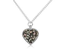Pet Urn Necklace for Ashes Various Butterflies And Daisies Heart-Shaped Memorial Pendant with Filling Kit 27.6" Adjustable Chain Cremation Keepsake Jewelry for Dog Cat Sympathy Gift for Pets Lovers