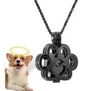 Pet Urn Necklace - Memorial Jewelry Holder for Ashes, Cremation Pendant with Construction, Keepsake with Elegant Finish, Pet Keepsake Accessory, Se référer au descriptif, Stainless Steel, Refer to