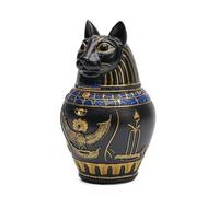 Pet Urn Statue - Egyptian Cat God Memorial Container, Resin Sculpture Keepsake Piece | Ancient Mythology Inspired Decoration Animal Remembrance Sympathy Bereavement Display Table Grave Marker