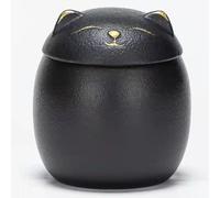 Pet Urns For Ashes Ceramic, Urn Pet Cremation Urns, 500ml Memorial Keepsake Urns(Cat Black)