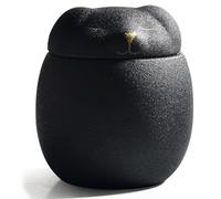 Pet Urns For Ashes Ceramic, Urn Pet Cremation Urns, 500ml Memorial Keepsake Urns(Dog Black)