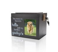 Pet Urns for Dogs Ashes, Custom Woode Dog Ashes Box with Photo for Pet Memorial Keepsake, Dog Urns for Ashes Pet Cremation Urn Wood Keepsake Memorial Box Gift for Pet Lovers