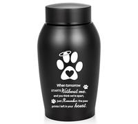 Pet Urns for Dogs Ashes - Paw Print Cremation Jewellery Black Memorial Keepsake Urn, Remembrance for Pet Loss