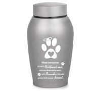 Pet Urns for Dogs Ashes - Paw Print Cremation Jewellery Grey Memorial Keepsake Urn, Remembrance for Pet Loss