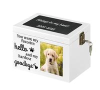 Pet Urns for Dogs, Pet Funeral Box - Dog Ash Keepsake with Photo Frame | Pet Memorial Box, Pet Urns for the Ashes of Dogs or Cats, Dog Urns, Photo Box for Pet Bag, House
