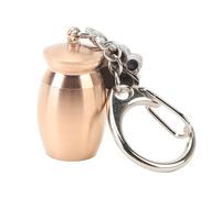 Pet Urns Keychain Stainless Steel Print Memorial Jewelry for Dog Cat Ashes Keepsake Cremation Souvenir Gift Pet Lovers (Rosy Gold)