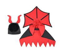Pet Vampire Costume - Vampire Outfit, Devil Cloak and Hat for Cats Dogs Halloween Robe for Puppy Kittens Cosplay Cape Clothing Small Medium Animal Dress for Event