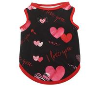 Pet Vest,Cat Dog Summer T-Shirt Lightweight Breathable I Lover Mom Dad Print Pet Sleeveless Tank Top for Cat Puppy Small Medium Dogs Boy Girl_S(Black-Love)