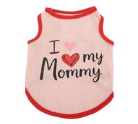 Pet Vest,Cat Dog Summer T-Shirt Lightweight Breathable I Lover Mom Dad Print Pet Sleeveless Tank Top for Cat Puppy Small Medium Dogs Boy Girl_XL(Pink-LoveMM)