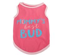 Pet Vest,Cat Dog Summer T-Shirt Lightweight Breathable I Lover Mom Dad Print Pet Sleeveless Tank Top for Cat Puppy Small Medium Dogs Boy Girl_S(Hot Pink-BUD)