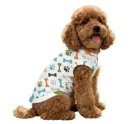 Pet Vest Dog Sun Shirts Cooling Vest Cat Paw Dog Footprint And Bones Pattern Puppy Small Dogs Tee Shirt Sleeveless