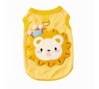 Pet Vest With Metal D For Small Dogs And Cats Lightweight Knit Style Lion Applique Design Suitable For Outdoor Walking Daily Use, Yellow, Little Lion, size to 1