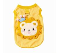 Pet Vest With Metal D For Small Dogs And Cats Lightweight Knit Style Lion Applique Design Suitable For Outdoor Walking Daily Use, Yellow, Little Lion, size to 6
