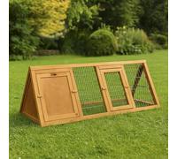 Pet Vida Rabbit Hutch Triangle | Wooden | Space-Saving Single Storey Pet Run | 51H x 109W x 49D cm | Easy Assembly | Indoor or Outdoor Home for Guinea Pig, Bunny, Quails