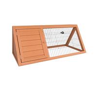 Pet Vida Wooden Pet Rabbit Hutch Triangle, Bunny Guinea Pig Cage Animal House Enclosure Outdoor Run
