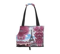 Pet-Vintage Style Eiffel Tower Paris print portable bag, lightweight and breathable, suitable for taking small pets out.