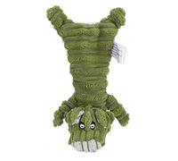 Pet Vocal Toy, Cute Animal Teeth Cleaning Corduroy Material Sound Paper Small Medium Dog Training Interative Plaything Toy Plush Giggle for Dental Health (Green)