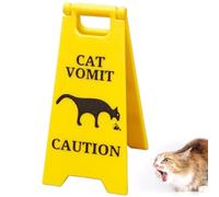 Pet Vomit Sign, 4" Cats/Dogs Vomit Sign, Cat Vomit Wet Floor Sign, Printed Caution Vomit Yard Sign, Miniature Warning Sign For Cat And Dog