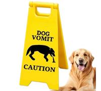 Pet Vomit Sign, 4" Cats/Dogs Vomit Sign, Cat Vomit Wet Floor Sign, Printed Caution Vomit Yard Sign, Miniature Warning Sign For Cat And Dog