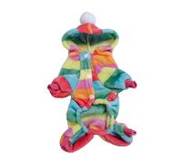 Pet Warm Clothes Winter Nightgown Warm Hoodies Children's Pajamas Fleece Dog Coat Puppy Outfit Rainbow Dog Costume Warm (A M)