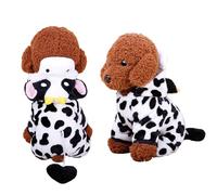 Pet Warm Hoodies Cute Cow Pattern Pullover Hoodie Winter Fleece Windproof Jumpsuit Outfit Sweatshirt Soft Small Dog Cat Puppy Jacket Coat for Teddy, Yorkshire Terrier, Chihuahua, Pomeranian