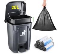Pet Waste Container - 20L Outdoor Dog Poop Trash Bin with Removable Inner Bin, 150 Waste Bags for Small/Large Dog Families