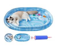 Pet water bed,Thickened Water Sensor Play Mat for Pets, Cats & Dogs, Cool Comfort Inflatable Tummy Time Water Mat, PVC Material, Indoor/Outdoor/Travel(Water ripples,L)