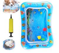 Pet Water Bed Thickened Water Sensory Play Mat for Cats Dog 2025 New Cat Water Mat with Fish Washable Inflatable Playmat PVC Material Puncture Proof Cooling Mat for Pet, Feel Cool Comfort (I)