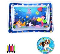 Pet Water Bed, Thickened Water Sensory Play Mat for Cats Dog, Non-Scratch Design for Self Play Feel Cool Comfort Washable Inflatable Playmat (F,41.3 * 41.3inch)
