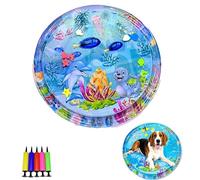 Pet Water Bed, Thickened Water Sensory Play Mat for Cats Dog, Non-Scratch Design for Self Play Feel Cool Comfort Washable Inflatable Playmat (K,41.3 * 41.3inch)