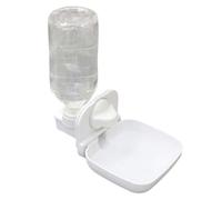 Pet Water Bottle 450ml Automatic Drinking Bowl for Rabbit Chinchilla | Plastic, Leakproof and Odorless Design, Hangable Storage, White Finish, for Small Pet Watering Use