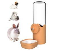 Pet Water Bottle for Cage Crate 500ml Non-Drip Automatic Water Bottle for Rabbit Bunny Chinchilla Hedgehog Squirrel Ferret Rat (Orange, 500ml)