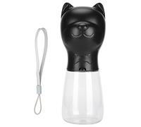 Pet Water Bottle Leakproof Portable Dog Drinking Cup with Double Lock Key Design for Small Medium Dogs Outdoor Activities Hiking Walking Plastic 480ml (Black)