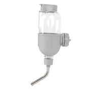 Pet Water Bottle with 500ml Capacity, Plastic Double Bead Design, Hanging Cage Dispenser for Dog, Rabbit, Guinea Pig - Space Saving, Anti Backflow, Easy to Use (Grey)