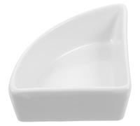 PET Water Bowl Ceramic Triangular for Small Animal Cages | White Smooth Surface, Corner-saving Fit, , for Chinchillas and Sugar Gliders in Travel Carriers