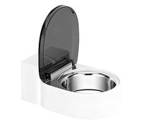 Pet Water Bowl - Small Toilet-Shaped Raised Dish | Automatic Flow Drinking Dish Supporting Cats Kittens Dogs Food Feeding Home Bathroom Kitchen Living Room Corner Accessories