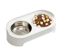 Pet Water Bowls | Stainless Steel Leak-Proof Double Feeder Tray - Cat Food Water Bowls - for Medium Large Puppy Kitten Home Indoor Outdoor Yard Garden Living Room Kitchen Dining Room