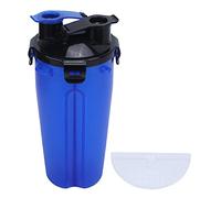 Pet Water Cup Portable Travel Drinking Feeder, Lightweight Plastic, 23x11cm - Dual Purpose Design, Leak - Proof Seal, Ideal for Dogs and Cats Outdoors (Blue water grain single cup)