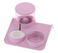 Pet Water Dispenser and Food Bowl Set, 1.8L Automatic Cat Water Feeder with Detachable Bowl, Siphon - Based No - Spill Design for Indoor Cats (Rooftop drinking fountain pink)
