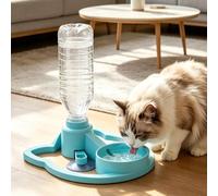 Pet Water Dispenser, Gravity-Fed, No Filter, Blue,11.5 oz Bottle | Filter-free, power-free gravity dispenser with an included 11.5 fl oz bottle and suction-cup base for smooth floors.